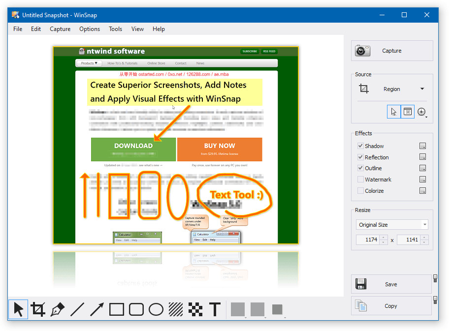 屏幕截图工具 更新 WinSnap v5.3 绿色单文件版 - 第1张图片